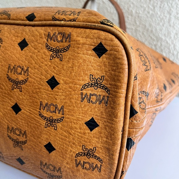 MCM Cognac Logo Tote Bag - Picture 8 of 13